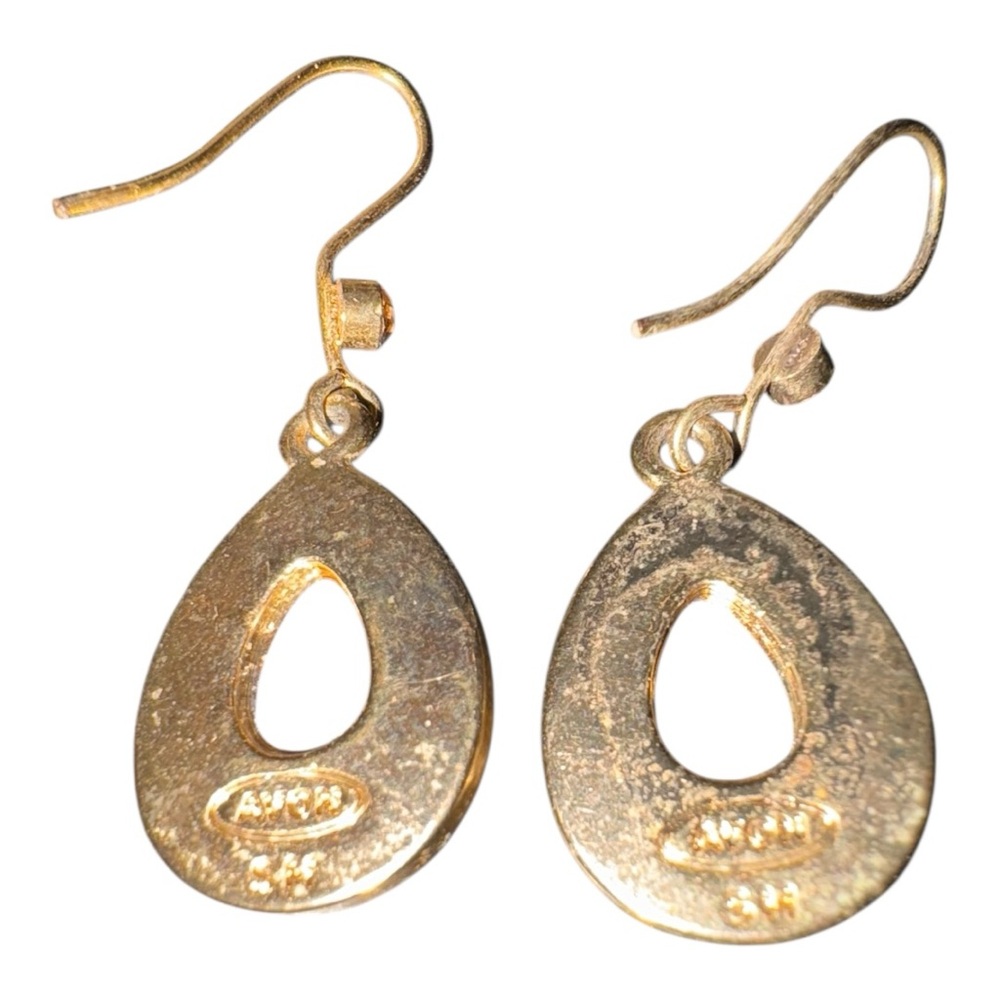 Avon (stamped) Vintage Gold tone & gold cabochon necklace/earring set. JB5 - Picture 7 of 9